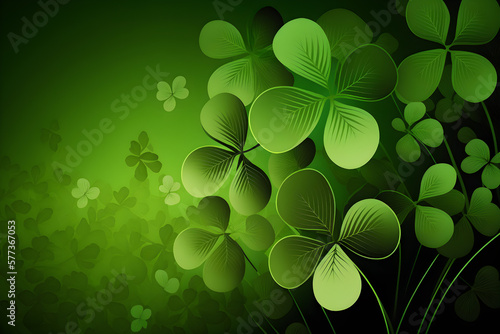 Clovers Background on St. Patrick's Day. Generative AI