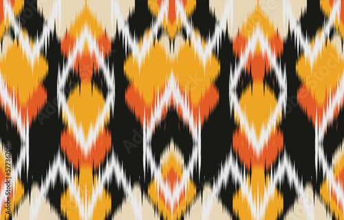Ethnic abstract ikat art. Fabric Morocco, geometric ethnic pattern seamless  color oriental. Background, Design for fabric, curtain, carpet, wallpaper, clothing, wrapping, Batik, vector illustration