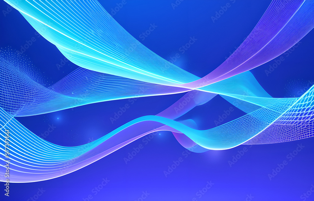 Obraz premium Wave of particles. Abstract background with a dynamic wave. Big data visualization. 3d rendering.