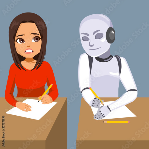 Vector illustration of  on white paper. Ai art made after looking human person art