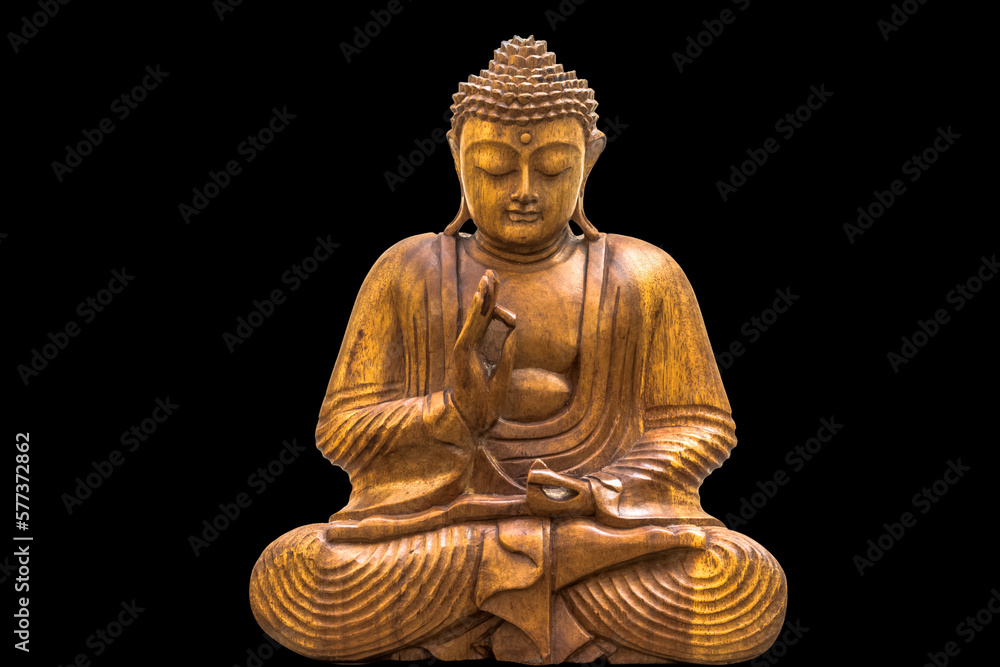 Obraz premium Statue de bouddha sur fond noir 