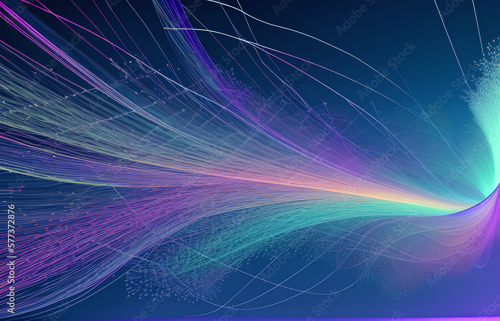 Wave of particles. Abstract background with a dynamic wave. Big data visualization. 3d rendering. Wave of particles. Abstract background with a dynamic wave. Big data visualization. 3d rendering.