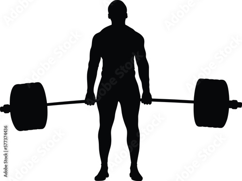 athlete powerlifter successful attempt deadlift vector illustration