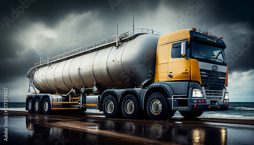 Image of a tanker transporting liquids generated by AI