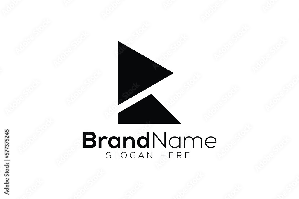 Creative letter R play icon logo design template Creative letter R play icon logo design template