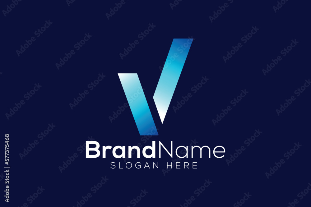 Creative letter v technology logo design template Creative letter v technology logo design template