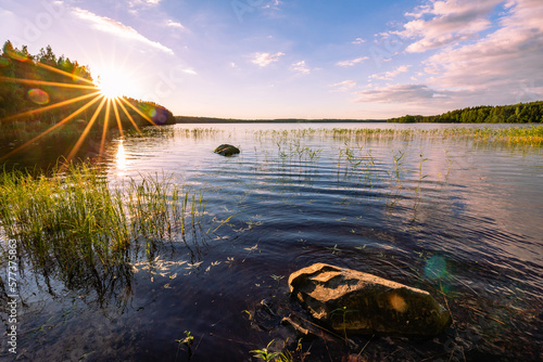 sunset on the lake