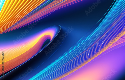 Wave of particles. Abstract background with a dynamic wave. Big data visualization