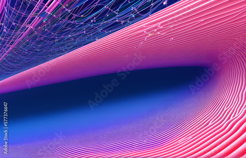 Wave of particles. Abstract background with a dynamic wave. Big data visualization