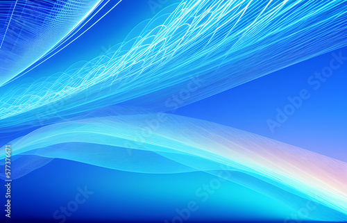 Wave of particles. Abstract background with a dynamic wave. Big data visualization. 3d rendering.