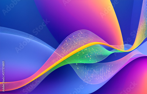 Wave of particles. Abstract background with a dynamic wave. Big data visualization