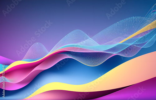 Wave of particles. Abstract background with a dynamic wave. Big data visualization