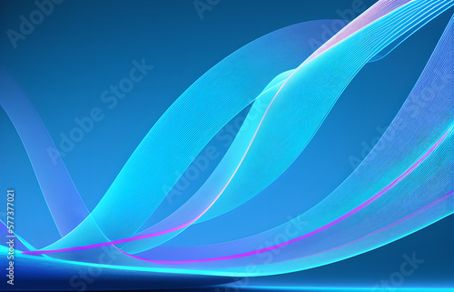 Wave of particles. Abstract background with a dynamic wave. Big data visualization. 3d rendering.