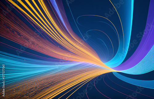 Wave of particles. Abstract background with a dynamic wave. Big data visualization