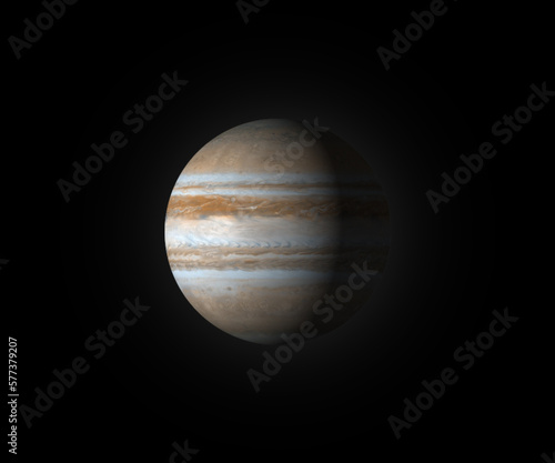 Jupiter planet in space with light