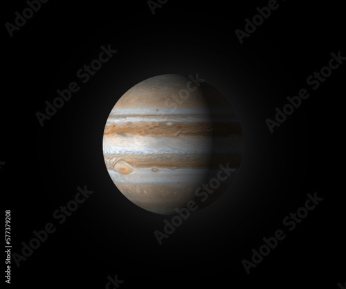 Jupiter planet in space with light
