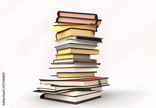 a stack of book on white background