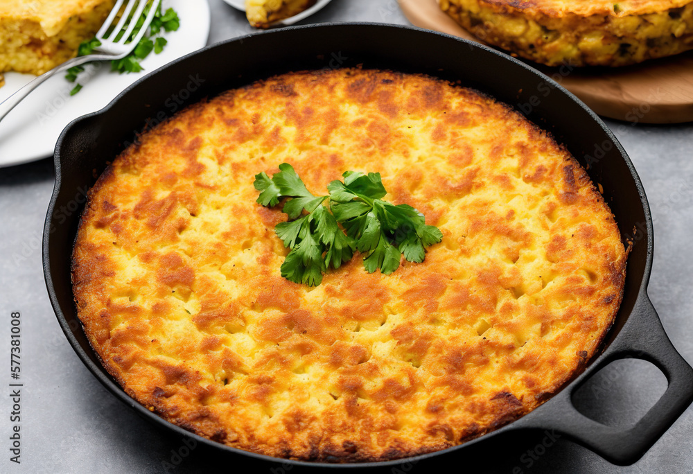 Spanish omelette with eggs and potatoes