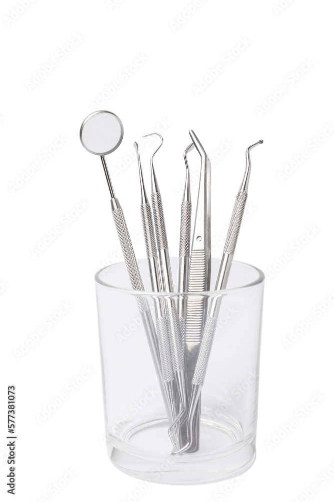 Dental tools isolated on white background. Oral care. Prevention of caries. Dentistry concept. Dental tools isolated on white background. Oral care. Prevention of caries. Dentistry concept.