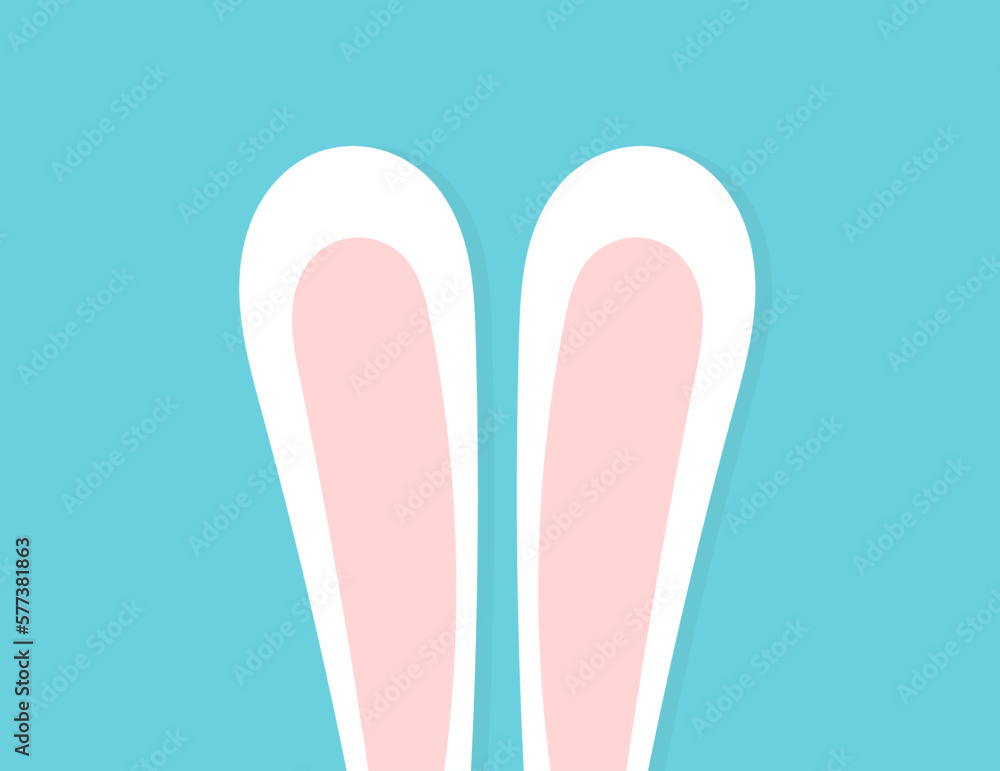 Cute funny Easter bunny ears on blue background. Happy Easter card. Cute funny Easter bunny ears on blue background. Happy Easter card.