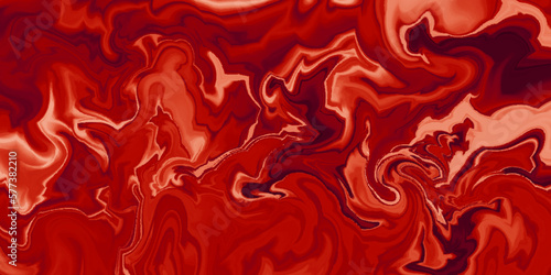 Dark red marble oil ink liquid swirl texture for do ceramic counter dark red abstract light background, red Oil or Petrol liquid flow, liquid metal close-up, wide horizontal banner.