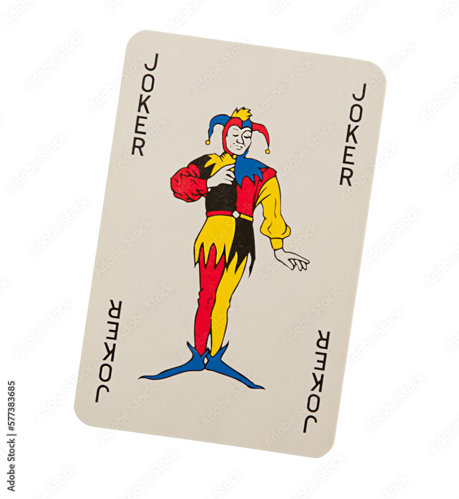 Classic vintage Joker playing card - obrazy, fototapety, plakaty 