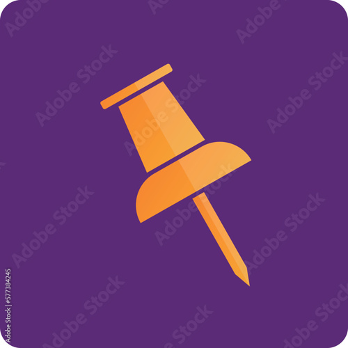 push pin icon vector, pictogram