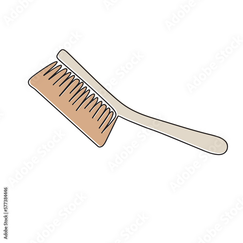 Cleaning brush icon, contour vector icon Web icon is a simple vector thin line icon. Brush with one continuous line