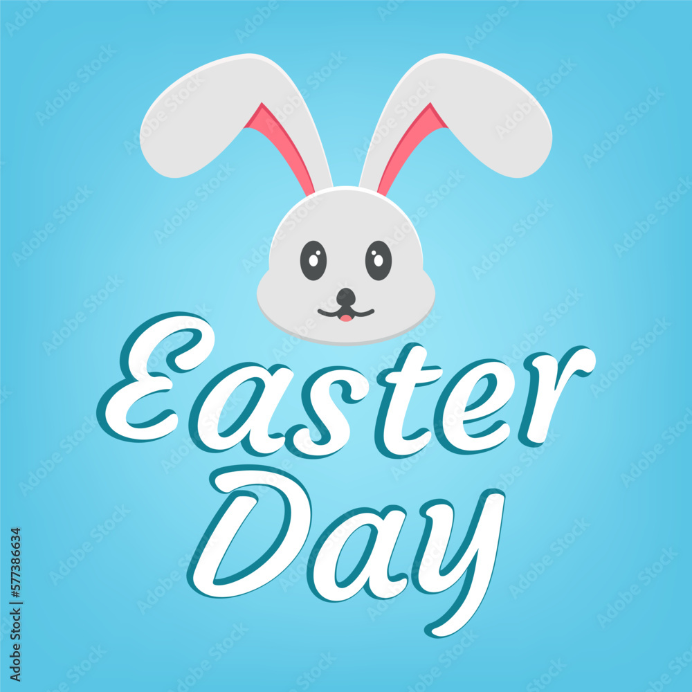 Fototapeta premium Easter Day Poster and Flyer template with bunny ears