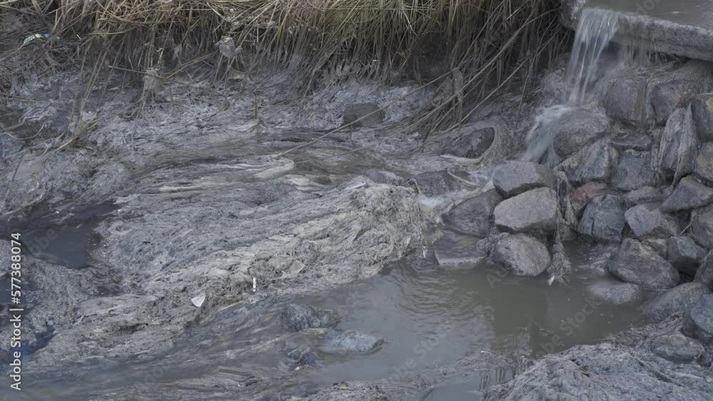 Wastewater discharge. City sewage system. Water pollution. Wastewater discharge. City sewage system. Water pollution.
