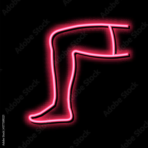 over knee sock neon glow icon illustration