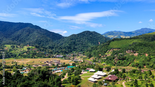 resort and village in the valley, tourist attractions and important landmarks of Sa Pan. Nan Province Northern Thailand, © SHUTTER DIN