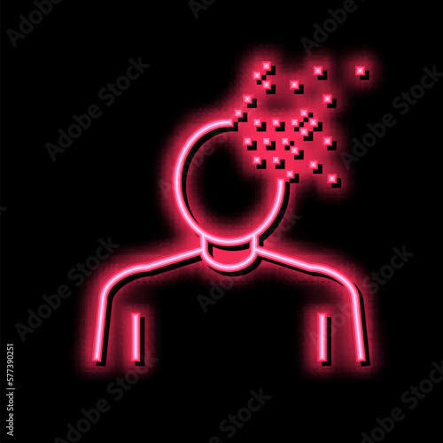 dementia psychological problems neon glow icon illustration