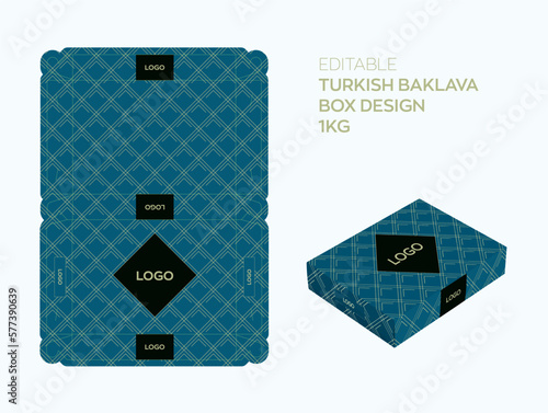 Editable turkish baklava box design