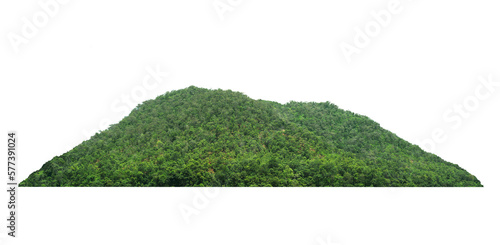 Panorama island, hill, mountain on transparent background. png file. for photo montage. Used for graphics.