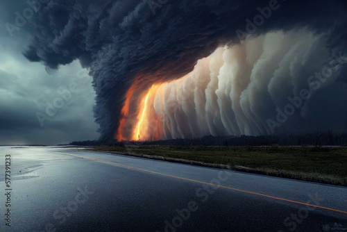 Obraz na płótnie Capturing the Moment of a Catastrophic Tornado