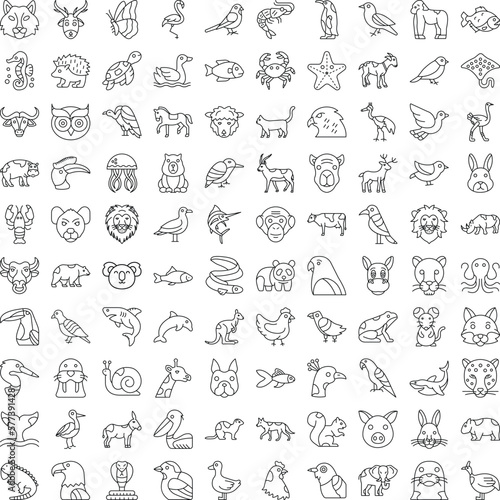 animal and birds vector icons pack that can easily modify or edit