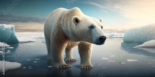 Close Up of Polar Bear s Face  the King of Arctic Predators. Generative AI