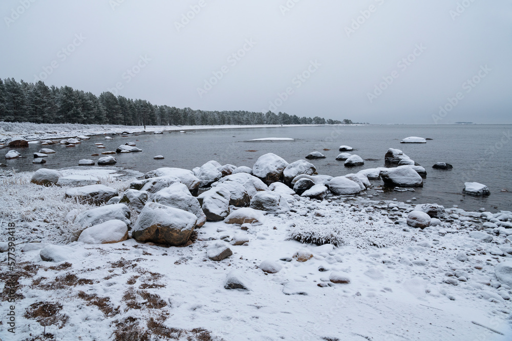 Winter view of the coast of Hanko, Finland Winter view of the coast of Hanko, Finland