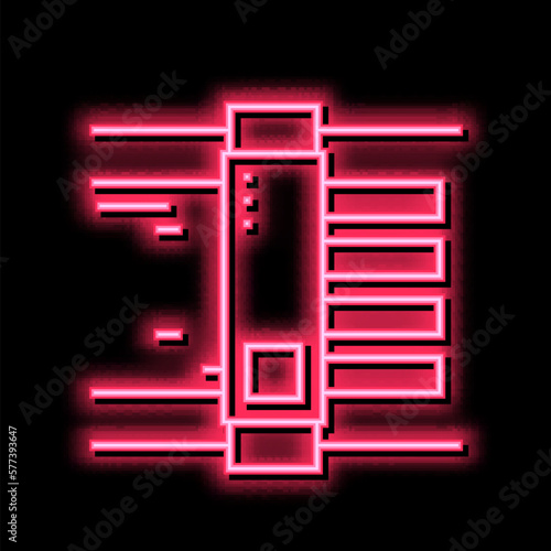 paper cut equipment neon glow icon illustration