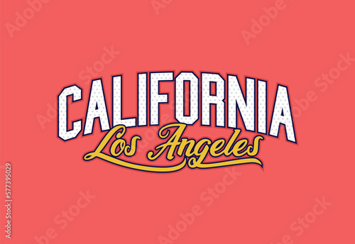 Vintage typography california slogan print for graphic tee t shirt or sweatshirt - Vector
