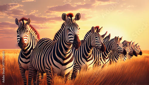 zebra in the sunset