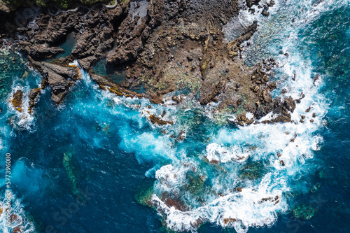 Aerial view of the natural pools and tide pools on Tenerife © Mike Workman
