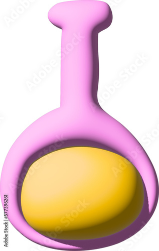 3d pink chemical flask photo