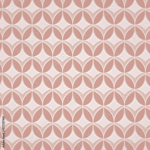 Seamless wallpaper with simple pink and white geometric pattern. Generative AI.