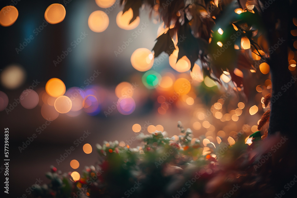 custom made wallpaper toronto digitalbeautiful colorful blurred lights night background Generative AI