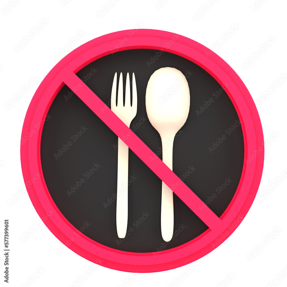 3D No Food for Ramadan Celebration. Object on a transparent background 3D No Food for Ramadan Celebration. Object on a transparent background
