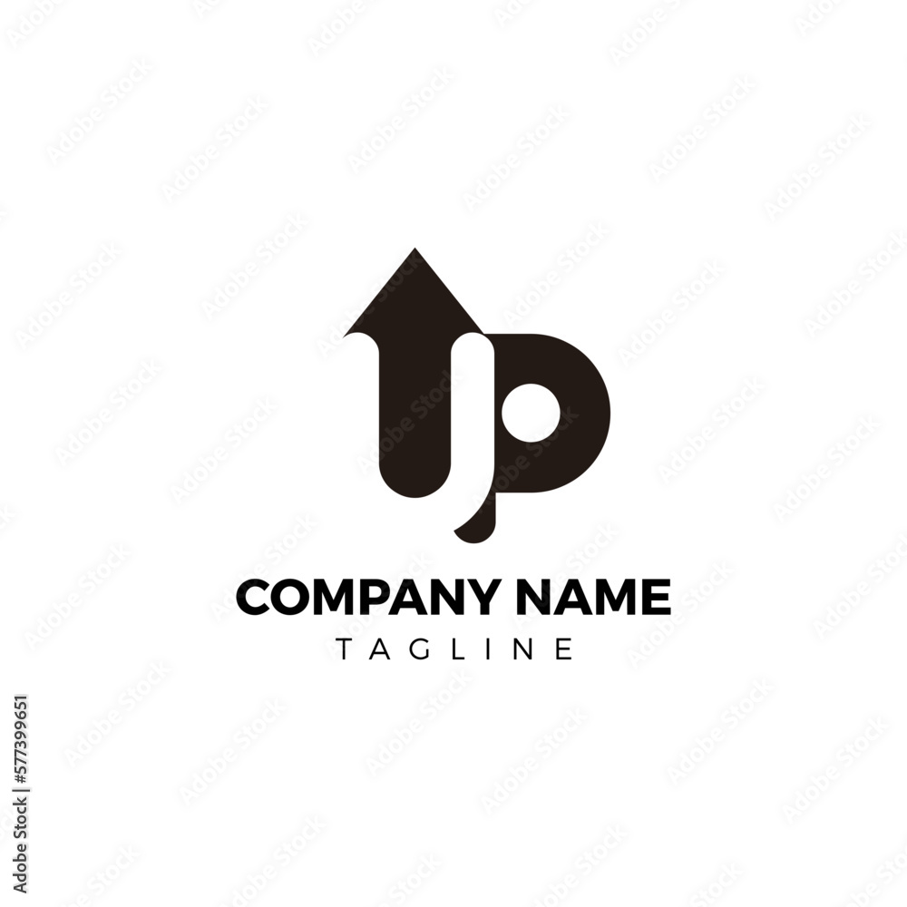 Simple Black UP logo design with an arrow Simple Black UP logo design with an arrow