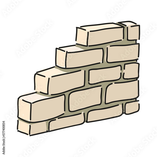 wall and bricks isolated on white  vector illustration 