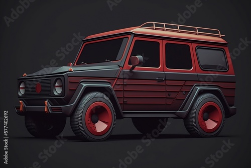 red and black g wagon made by generative ai
